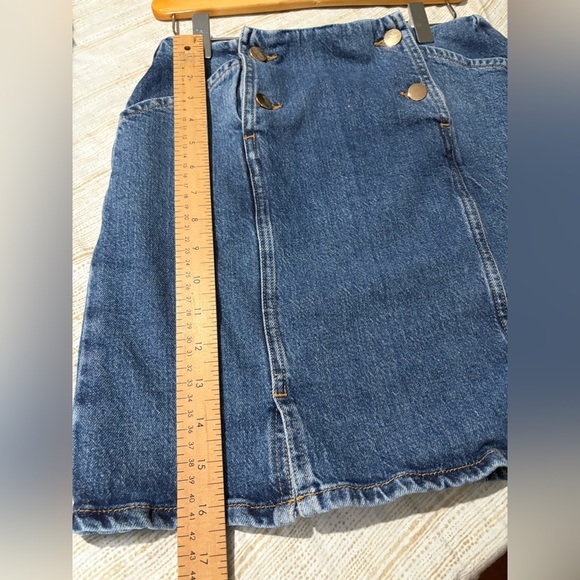 ONLY midi denim skirt size medium cotton stretch mid wash jean - Picture 5 of 8